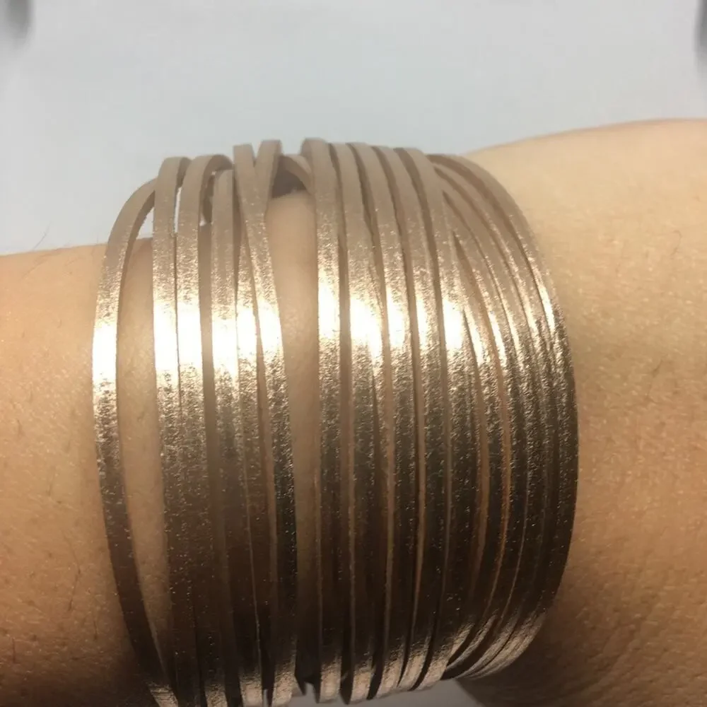 Multi Row Bracelet Magnetic Closure - Rose Gold